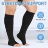 KEKING Extra Wide Calf Compression Socks for Men & Women, 20-30 mmHg Compression Stockings Open Toe - Plus Size Knee High Support Hose for Varicose Veins, Pain Relief, Swelling, Black 3XL view 2