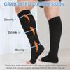 KEKING Extra Wide Calf Compression Socks for Men & Women, 20-30 mmHg Compression Stockings Open Toe - Plus Size Knee High Support Hose for Varicose Veins, Pain Relief, Swelling, Black 3XL view 4