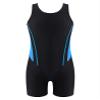 Daenrui Kids Girls Boys Athletic Open Racer Back One Piece Swimsuit Boyleg Sports Competitive Bathing Suits Blue 16 Years view 1