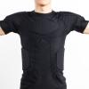 Jellybro Mens Padded Compression Shirt Chest Rib Protector Boys Football Training Shirt for Basketball Soccer Paintball Rugby Black view 2