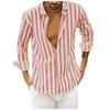 Men's Casual Button Down Shirt Cotton Long Sleeve Regular Fit Striped Dress Shirts Anti-Wrinkle Business Work Beach Tops Pink view 1