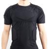 Jellybro Mens Padded Compression Shirt Chest Rib Protector Boys Football Training Shirt for Basketball Soccer Paintball Rugby Black view 1