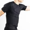 Jellybro Mens Padded Compression Shirt Chest Rib Protector Boys Football Training Shirt for Basketball Soccer Paintball Rugby Black view 3