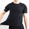 Jellybro Mens Padded Compression Shirt Chest Rib Protector Boys Football Training Shirt for Basketball Soccer Paintball Rugby Black view 4