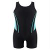 Daenrui Kids Girls Boys Athletic Open Racer Back One Piece Swimsuit Boyleg Sports Competitive Bathing Suits LightGreen 14 Years view 1