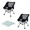 iClimb 1 Solo Mini Folding Table and 2 Anti-Sinking Large Feet Chair Bundle, Ultralight Compact for Two Person Outdoor Backpacking Hiking Camping Beach Concert view 1