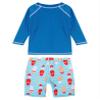 Daenrui Kids Boys Swimsuits UPF 50+ 2-Piece Swim Set Long Sleeve Rash Guard Shirt with Trunks Bathing Suit Waves 5-6 Years view 2