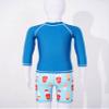 Daenrui Kids Boys Swimsuits UPF 50+ 2-Piece Swim Set Long Sleeve Rash Guard Shirt with Trunks Bathing Suit Waves 5-6 Years view 4