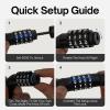 Boviisky Light Bike Cable Lock Combination,4 Digit,4ft Long Resettable Combination High Security Bicycle Lock for Scooter, Mountain Bike,Kids Bike Lock,Vinyl-Coated Anti-Theft 5/16 in Diameter view 4