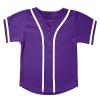 babyhealthy Kids Baseball Jersey Button Down Hip Hop Personalized Sport T Shirts Tops for Boys Girls Purple view 1