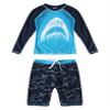 Daenrui Kids Boys Swimsuits UPF 50+ 2-Piece Swim Set Long Sleeve Rash Guard Shirt with Trunks Bathing Suit Sky 6-8 Years view 1