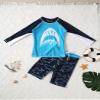 Daenrui Kids Boys Swimsuits UPF 50+ 2-Piece Swim Set Long Sleeve Rash Guard Shirt with Trunks Bathing Suit Sky 6-8 Years view 3