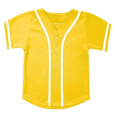 babyhealthy Kids Baseball Jersey Button Down Hip Hop Personalized Sport T Shirts Tops for Boys Girls Yellow