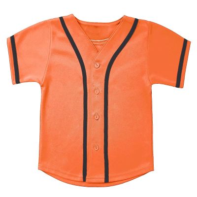 babyhealthy Kids Baseball Jersey Button Down Hip Hop Personalized Sport T Shirts Tops for Boys Girls Orange