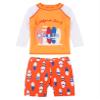 Daenrui Kids Boys Swimsuits UPF 50+ 2-Piece Swim Set Long Sleeve Rash Guard Shirt with Trunks Bathing Suit Orange 8-9 Years view 1