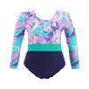 Daenrui Kids Girls Gymnastics Leotard Sparkly Long Sleeve Athletic Dance Ballet Unitard Clothes Activewear Lavender 10 Years view 1