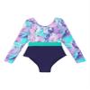 Daenrui Kids Girls Gymnastics Leotard Sparkly Long Sleeve Athletic Dance Ballet Unitard Clothes Activewear Lavender 10 Years view 3