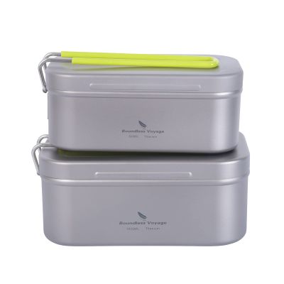 Boundless Voyage Titanium Mess Tin with Lid & Handle Outdoor Camping Tableware Cookware Lunch Box Bowl Pan for Hiking Backpacking Mountaineering Ti2083C