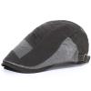3 Pieces Men's Mesh Beret Spring Summer Casual Golf Driving Sun Flat Cap Newsboy Cabbie Hat Classic Adjustable Breathable Peaked Cap (Dark Grey,Army Green.Beige) view 2