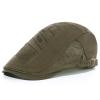 3 Pieces Men's Mesh Beret Spring Summer Casual Golf Driving Sun Flat Cap Newsboy Cabbie Hat Classic Adjustable Breathable Peaked Cap (Dark Grey,Army Green.Beige) view 3