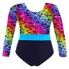 Daenrui Kids Girls Gymnastics Leotard Sparkly Long Sleeve Athletic Dance Ballet Unitard Clothes Activewear Rainbow 12 Years view 1