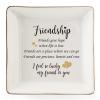 HOME SMILE Best Friends Ring Dish Decorative Tray-Friendship Present-Sentimental Inspirational Gift for Cheer Up Women-Friends Are A Place Where We Can Go,Im Lucky My Friend is You view 2