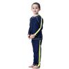 Girls Muslim Swimwear Modest Swimsuits Long Sleeve Bathing Suits Burkini Swimming Top Pants Hijab Full Coverage Islamic Surfing Rash Guard Sets Dark Blue+Yellow 6-7 Years view 2
