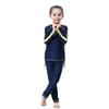 Girls Muslim Swimwear Modest Swimsuits Long Sleeve Bathing Suits Burkini Swimming Top Pants Hijab Full Coverage Islamic Surfing Rash Guard Sets Dark Blue+Yellow 6-7 Years view 3