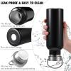 10 Pack 17oz Reusable Stainless Steel Water Bottle Bulk Double Wall Insulated Sports Water Bottle with Handle and Vacuum Seal Leakproof Lid for Sports Cyclists Hiking Gym Camping Gift(Black,17 oz) view 3