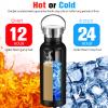 10 Pack 17oz Reusable Stainless Steel Water Bottle Bulk Double Wall Insulated Sports Water Bottle with Handle and Vacuum Seal Leakproof Lid for Sports Cyclists Hiking Gym Camping Gift(Black,17 oz) view 4
