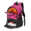 WOLT | Basketball Backpack Large Sports Bag with Separate Ball Holder & Shoes Compartment, Gifts for Basketball, Soccer, Volleyball, Swim, Gym, Travel (Pink) view 1