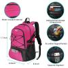 WOLT | Basketball Backpack Large Sports Bag with Separate Ball Holder & Shoes Compartment, Gifts for Basketball, Soccer, Volleyball, Swim, Gym, Travel (Pink) view 2