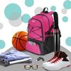WOLT | Basketball Backpack Large Sports Bag with Separate Ball Holder & Shoes Compartment, Gifts for Basketball, Soccer, Volleyball, Swim, Gym, Travel (Pink) view 3
