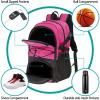 WOLT | Basketball Backpack Large Sports Bag with Separate Ball Holder & Shoes Compartment, Gifts for Basketball, Soccer, Volleyball, Swim, Gym, Travel (Pink) view 4