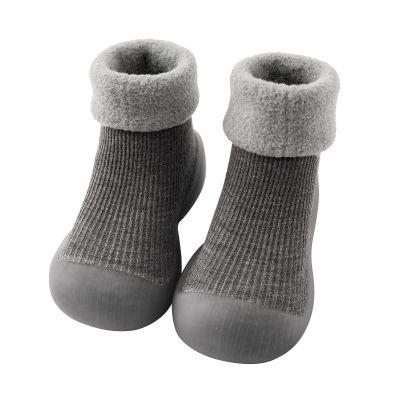 Toddler Baby Sock Shoes Non- Sole Floor Slipper Boys Girls Breathable Thick Indoor Outdoor Winter Warm Shoes Socks /1 (Gray, 26)