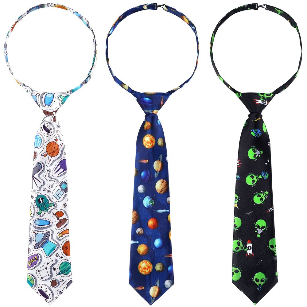 Newcotte Neck Tie 3 Pcs Pre Tied Adjustable Neckties for Formal Wedding Uniforms(Stylish Style)