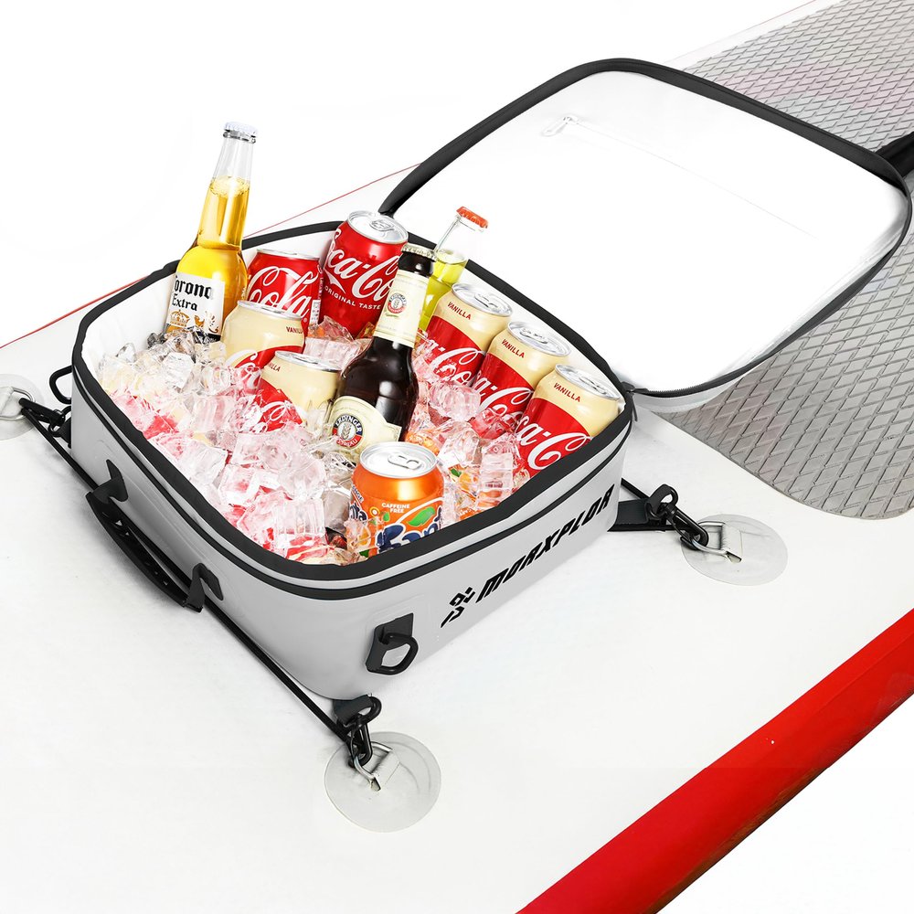 MORXPLOR Waterproof PVC Paddleboard Cooler Deck Bag - 12 Can Soft Insulated Cooler for Paddleboarding, Camping, Kayaking