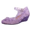 Kids Girl Single Princess Shoes Baby Queen Dress Up Cosplay Jelly Shoes for Kids Toddler Dance Party Wedge Sandals /1 (Purple, 12Years) view 2