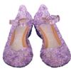Kids Girl Single Princess Shoes Baby Queen Dress Up Cosplay Jelly Shoes for Kids Toddler Dance Party Wedge Sandals /1 (Purple, 12Years) view 3