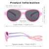 COASION Baby Polarized Sunglasses Flexible Rubber Shades with Adjustable Strap for Infant Toddler Boys Girls Ages 0-24 Months (Pink Purple/Grey) view 4