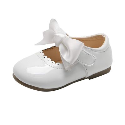 Boys Girls Leather Loafers Dress Shoes Infant Shoes Suitable for Crawling Wedding Dress Birthday Parties Any Occasion (White, 3.5-4Years)