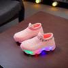 Kids Boys Girls Sneakers Runing Shoes Children Bling LED Light Luminous Sneakers Letter Mesh Casual Sport Shoes /1 (Pink, 2.5-3Years) view 2