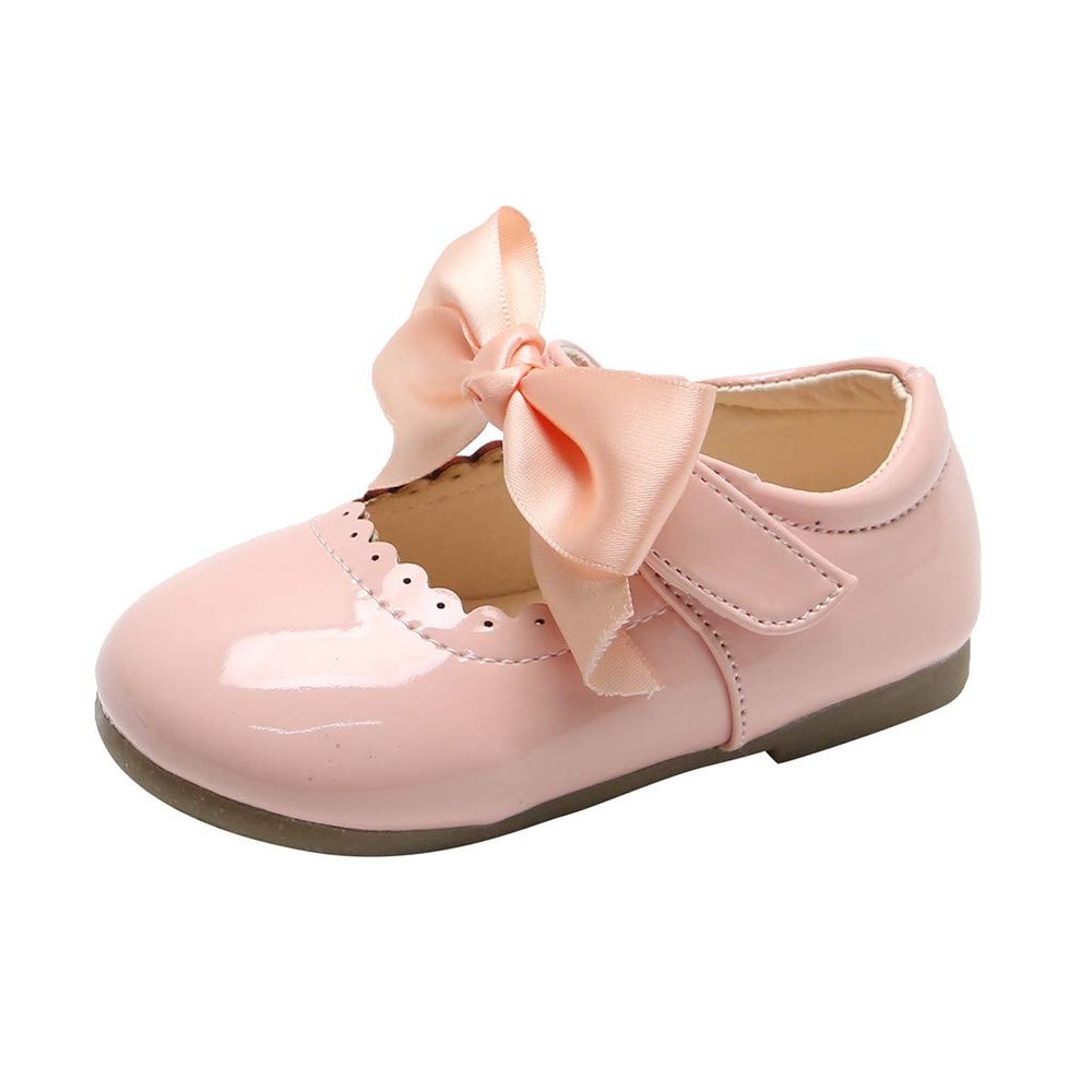 Boys Girls Leather Loafers Dress Shoes Infant Shoes Suitable for Crawling Wedding Dress Birthday Parties Any Occasion (Pink, 2.5-3Years)