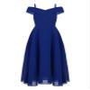 YiZYiF Kids Flower Girls Off Shoulder Long Chiffon Dress Spaghetti Strap Wedding Communion Dresses Royal Blue 16 view 1