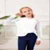 Batermoon Girls' Long Sleeve Shirts Lace Loose Casual Crewneck Blouses Tops 5-14 Years White view 3
