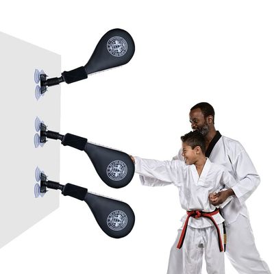 DYK&NX Wall Mounted Wing Chun Dummy, Martial Arts Training Taekwondo Double Kick Target, PU Suction Cup Foot Target Martial Arts Equipment, Karate Punch Pads Practice for Youth Adult
