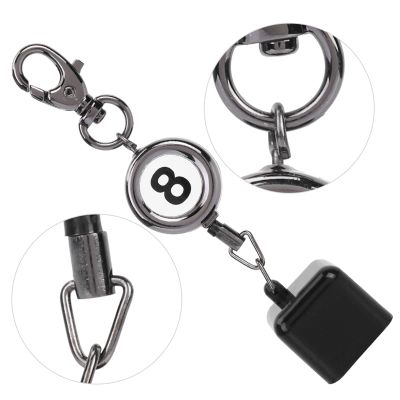 Billiards Pool cues Chalk Holder , Pool Chalk Holder , Billiard Chalk Pocket Pool cues Chalk Bag Belt Clip Retractable Key hoop Billiard Snooker Accessories(Black)