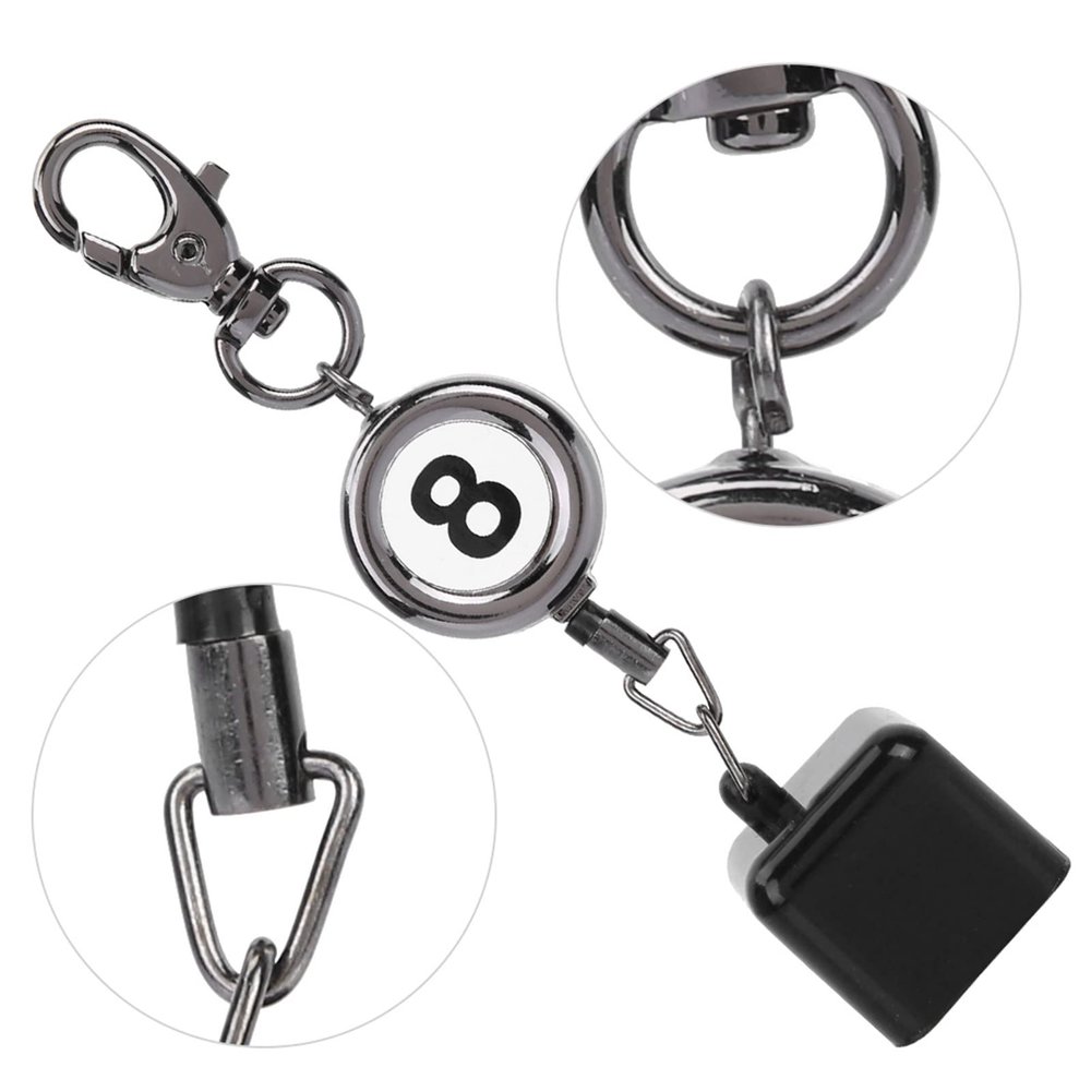 Billiards Pool cues Chalk Holder , Pool Chalk Holder , Billiard Chalk Pocket Pool cues Chalk Bag Belt Clip Retractable Key hoop Billiard Snooker Accessories(Black)