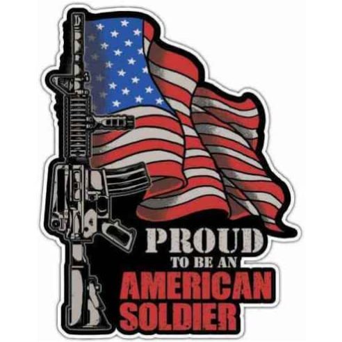 Kramer Proud to Be an American Soldier AR-15 Army Sticker for Car Vinyl Decal Truck Window Bumper Sticker Motorcycle Decal 5  4 in.