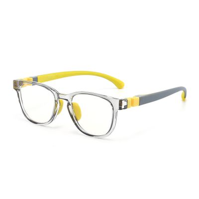 Fantiace Soft Silicone frame Frame Children's Anti-blue Light Glasses Boys And Girls Fashion Kids Myopia Glasses Frame (C5)